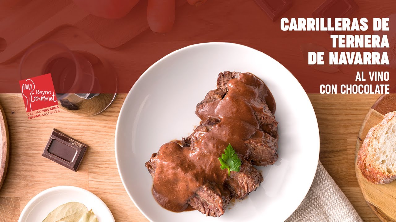 Carrilleras de Ternera de Navarra al vino con chocolate - Receta Reyno Gourmet