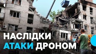 Наслідки удару по житловому будинку у Миколаєві: під'їзд можуть знести