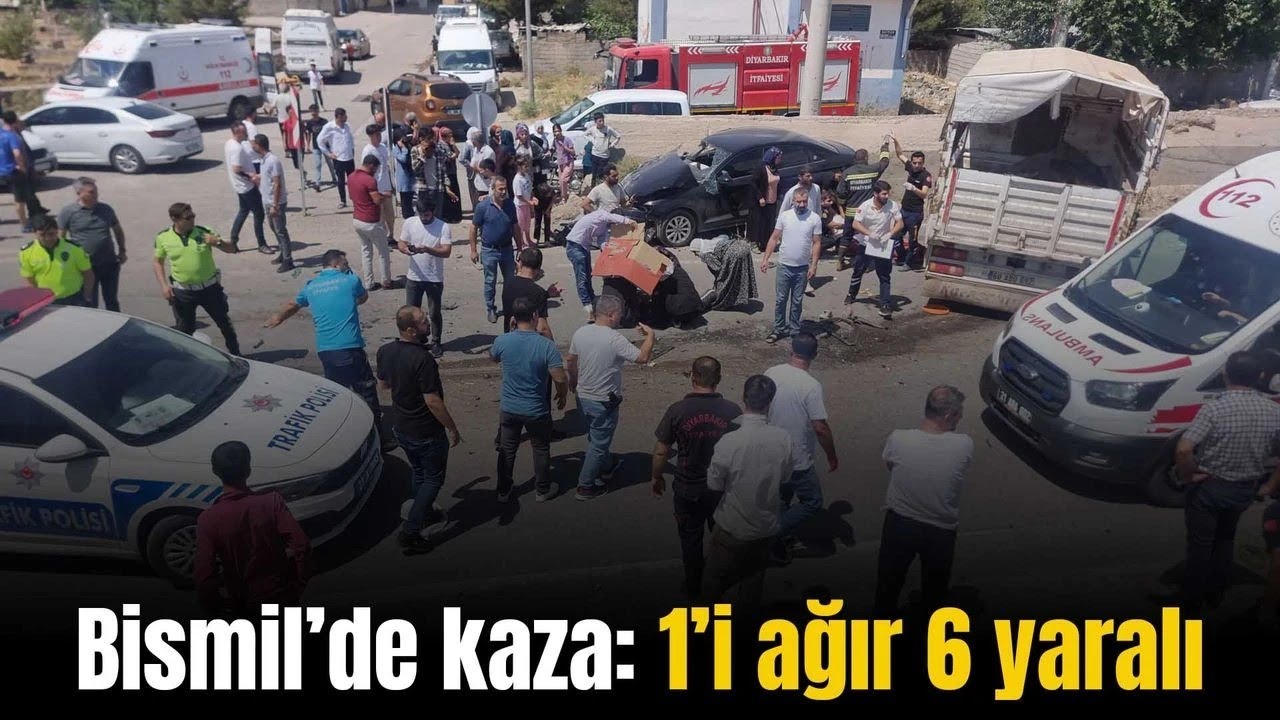 Bismil’de tarım işçilerini taşıyan kamyonet ile otomobil çarpıştı: 1’i ağır 6 yaralı - Bismil Haber