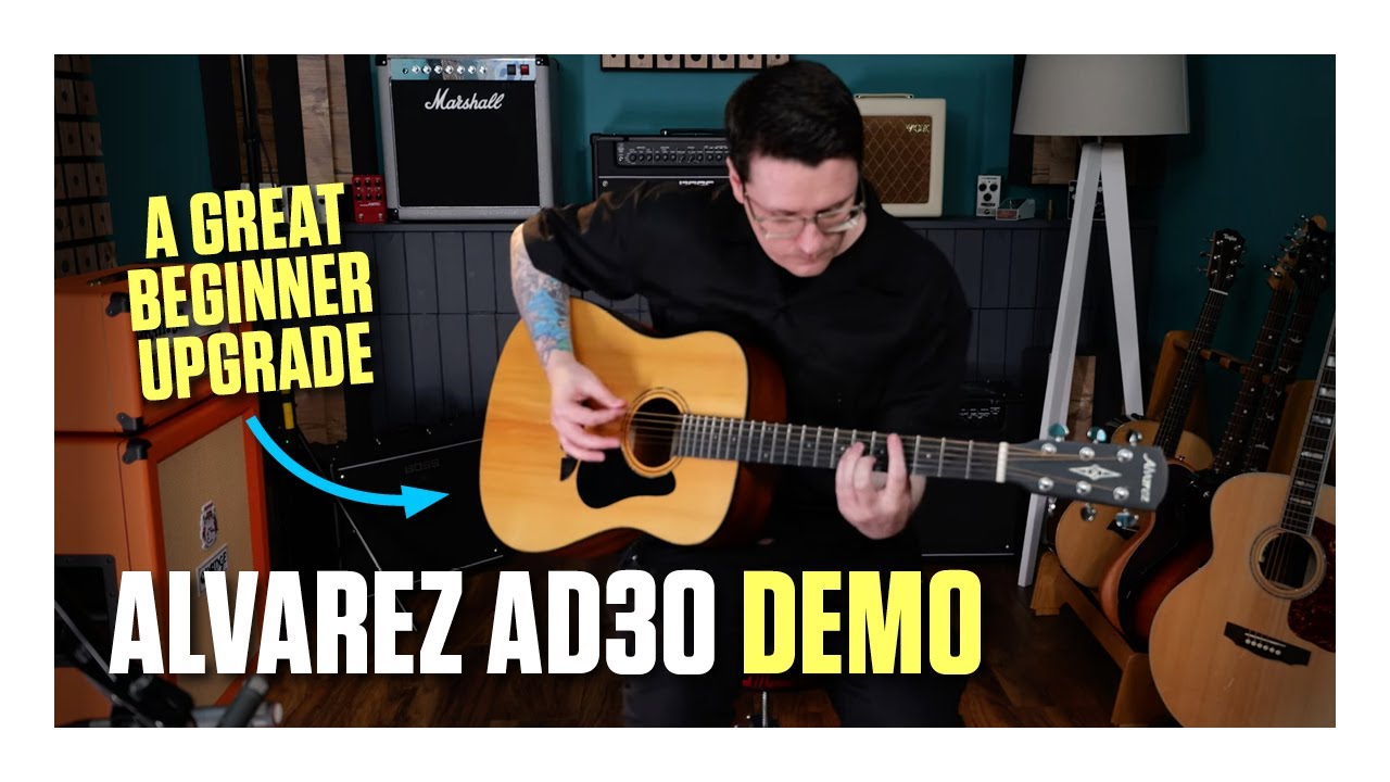 Best beginner acoustic guitars: Alvarez AD30 demo - YouTube