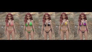 Luna Bikini + topless + makeup+hair