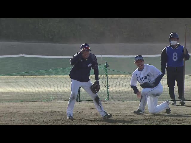 [Spring Training Camp] The Lions 'Ryosuke Kodama and Natsuo Takizawa, the two players competing for second baseman position, will receive special training!! February 8, 2025 Saitama Seibu Lions